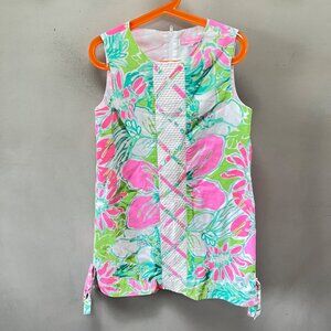 Lilly Pulitzer Cathy‎ Shift Dress  Don’t Give A Cluck Flamingo Girls 10